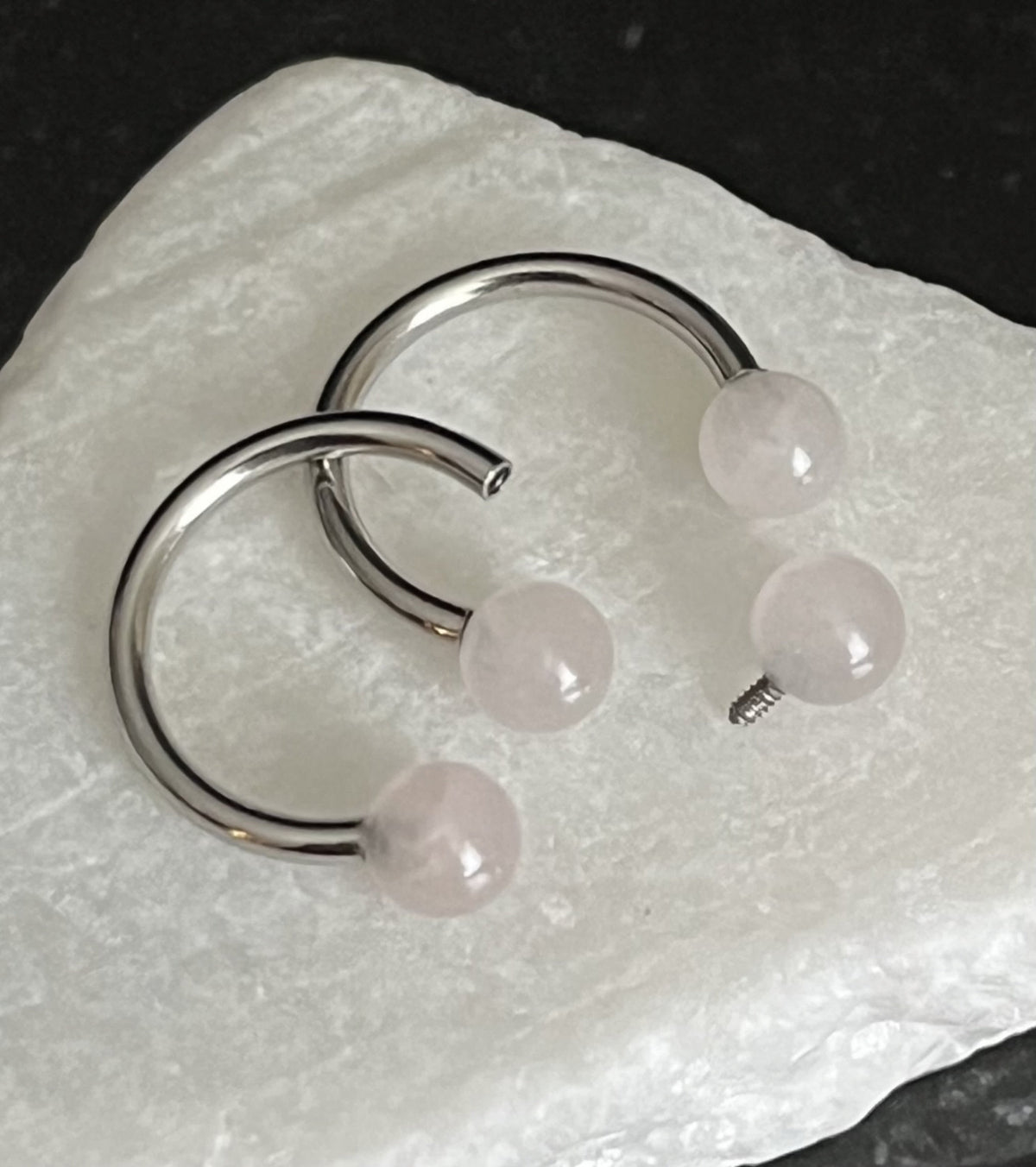 1 Piece of Stunning Semi Precious Stone Circular Internally Threaded Barbell Septum Ring - 16g - 8mm - You Choose Your Listed Stone!