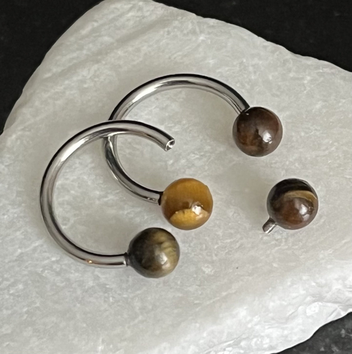 1 Piece of Stunning Semi Precious Stone Circular Internally Threaded Barbell Septum Ring - 16g - 8mm - You Choose Your Listed Stone!