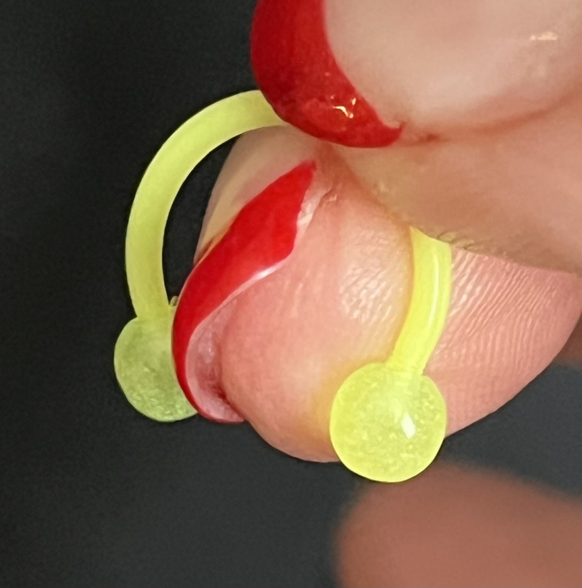 PAIR of Unique Glow in Dark Flexible Circular Barbells Septum Ring - 16g - Internal Diameter 10mm - White, Pink, Blue or Green Available!