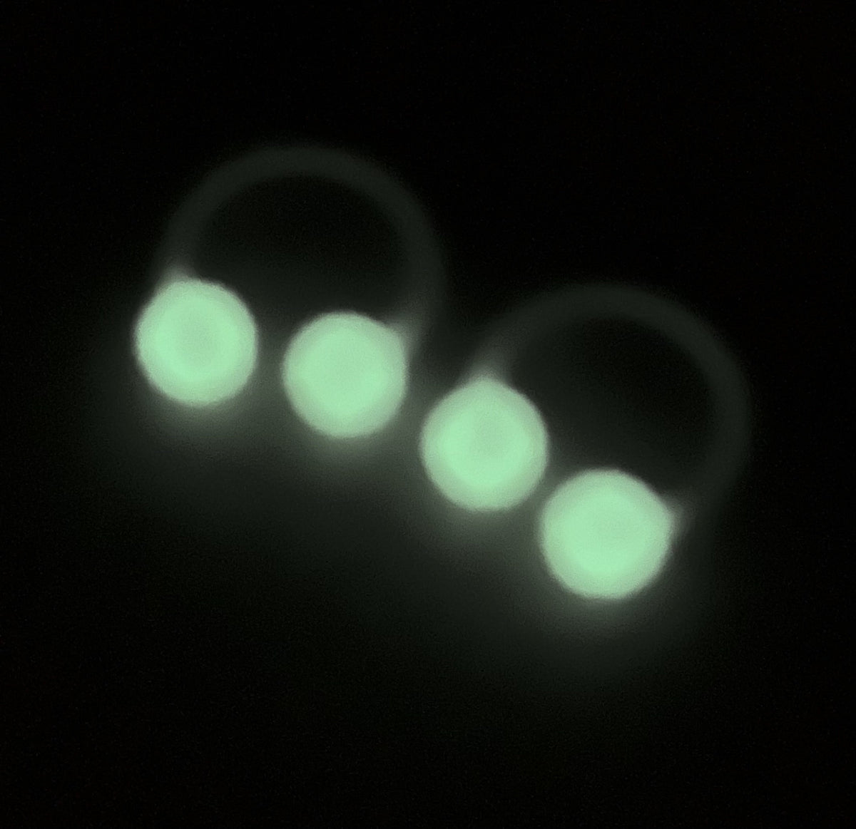 PAIR of Unique Glow in Dark Flexible Circular Barbells Septum Ring - 16g - Internal Diameter 10mm - White, Pink, Blue or Green Available!