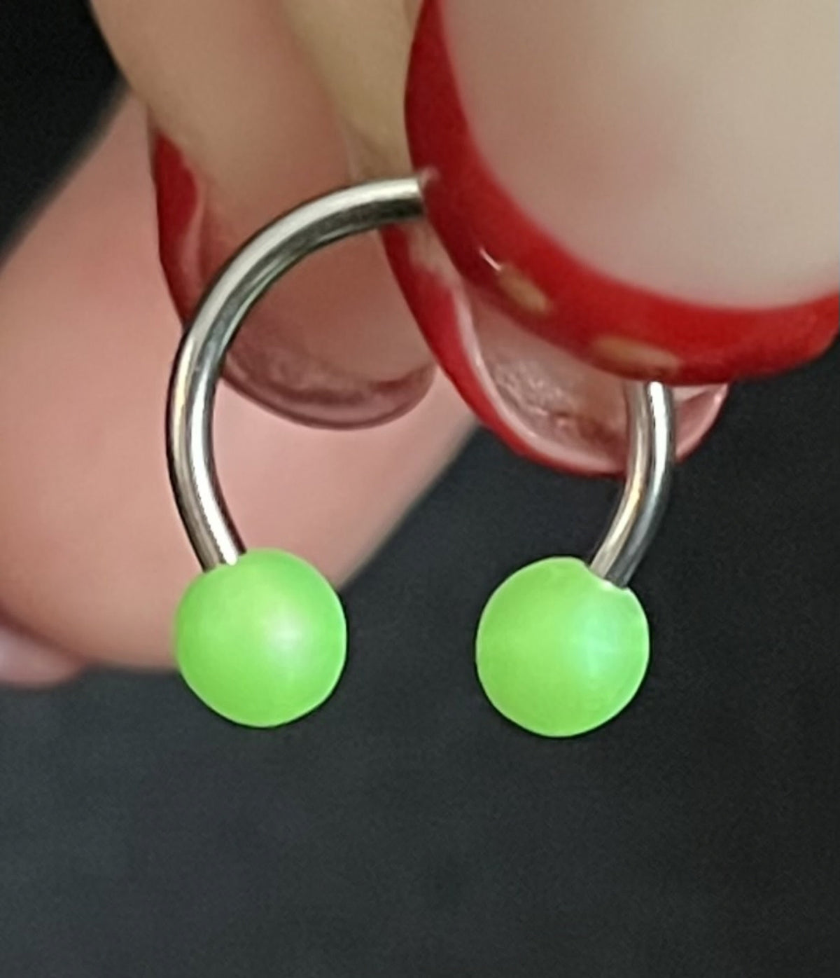 PAIR of Unique Pearl Coated Circular Barbell Horseshoe Septum Ring - 16g - 10mm - White, Pink, Green, Purple, Peach & Blue Available!
