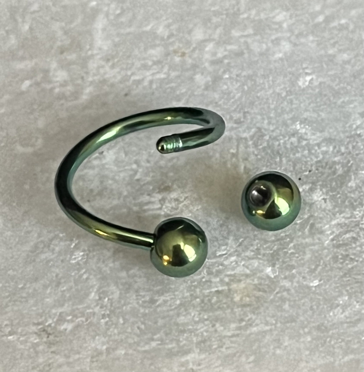 1 Piece Titanium Twist Spiral Belly Ring Navel/Naval Belly Ring - 14g, 16g - Purple, Blue, Black, Green, Light Blue & Rainbow Available!