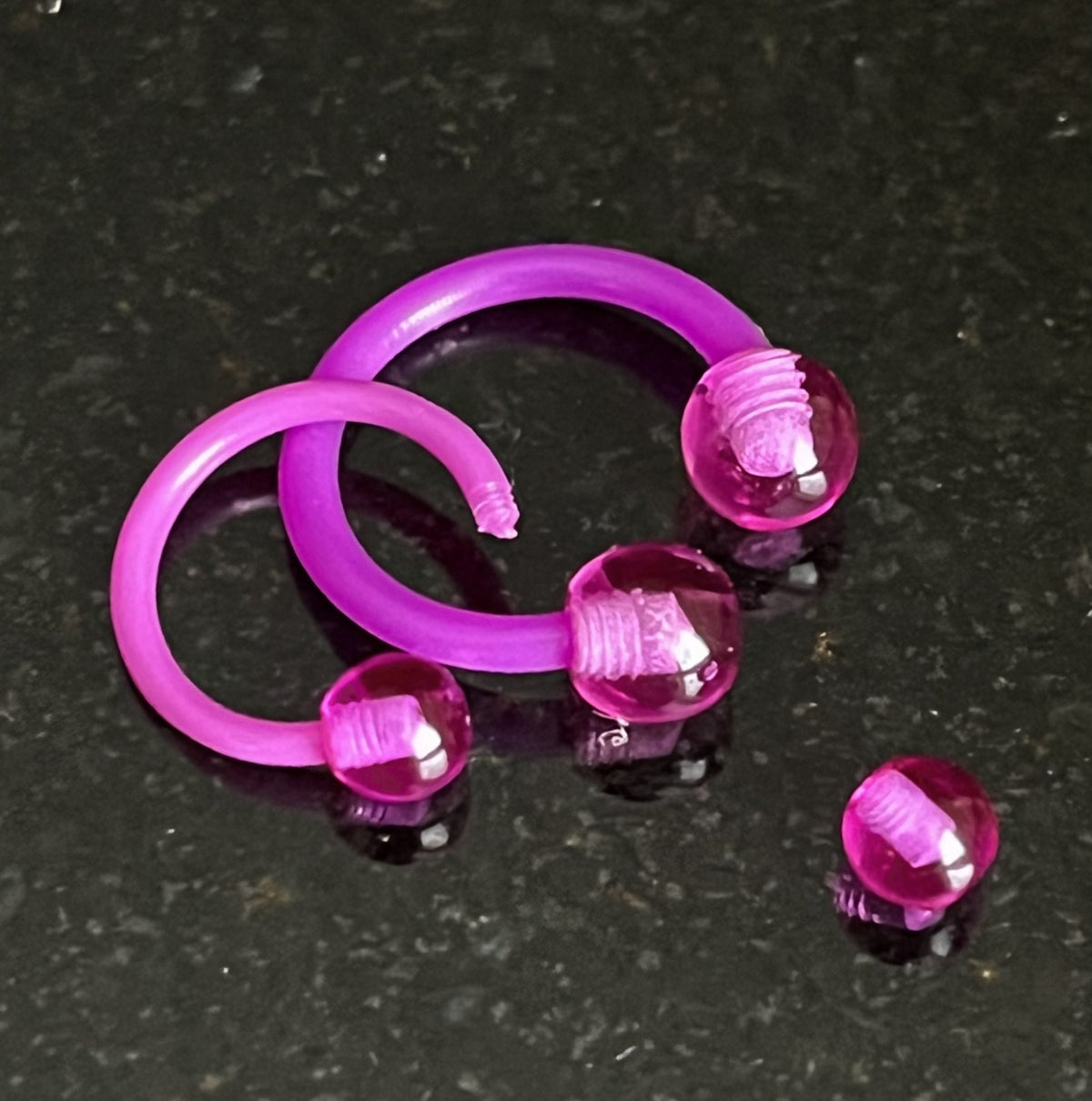 PAIR of Unique Flexible Circular Barbells Horseshoe Septum Ring -16g & 14g- Internal Diameter 8mm or 10mm -Available in a Variety of Colors!