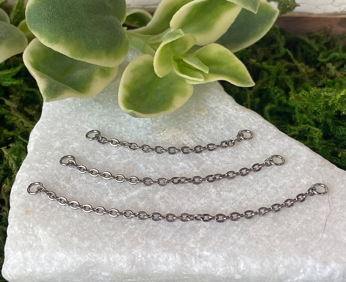 1 Piece of Solid Titanium Bridge Connector Chain Nose Ring - Black, Gold & Silver - 30mm, 40mm and 50mm Available!