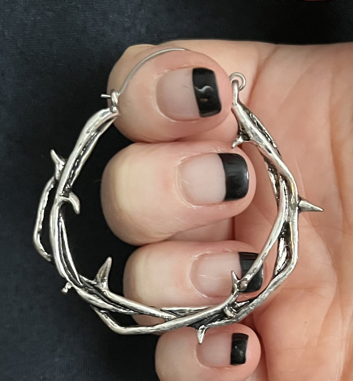 Pair of Unique 20g Twisted Thorn Hoop Earrings - Use As Regular Earrings or Through Tunnels!