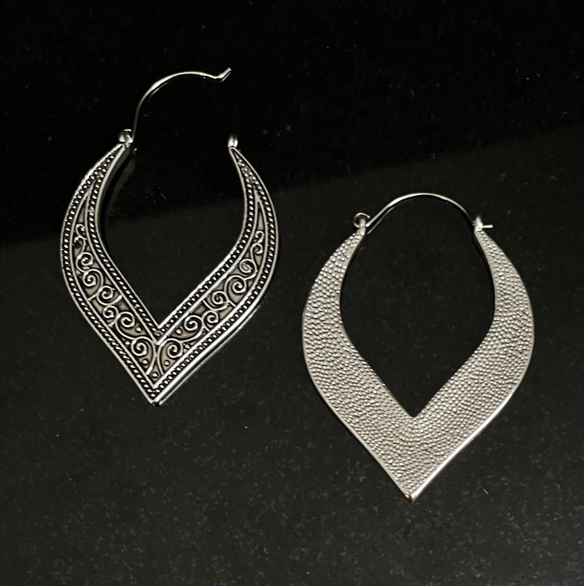 Pair of Unusual 20g Vintage Filigree Swirl Hoop Earrings - Use As Regular Earrings or Through Tunnels!