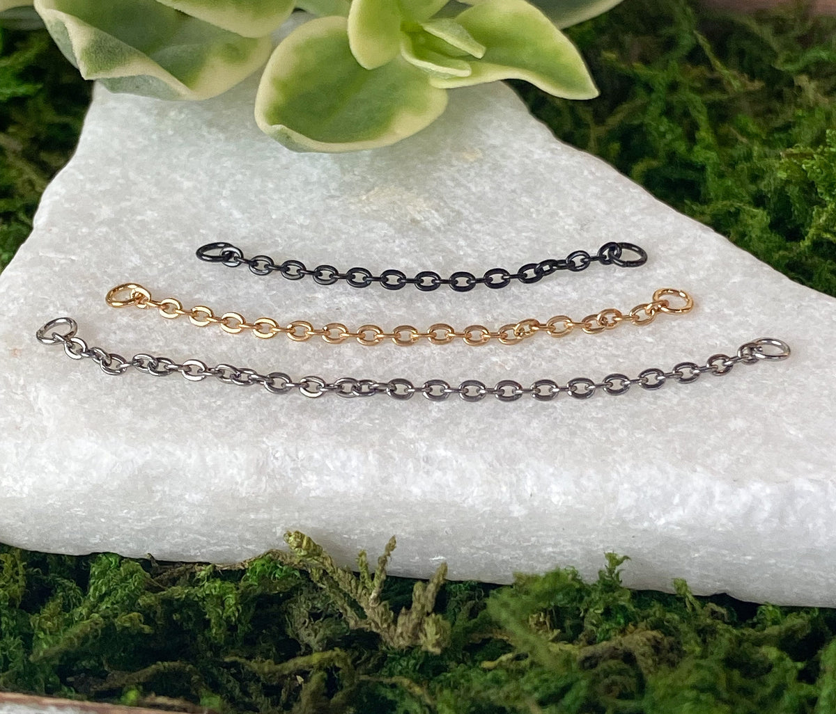 1 Piece of Solid Titanium Bridge Connector Chain Nose Ring - Black, Gold & Silver - 30mm, 40mm and 50mm Available!