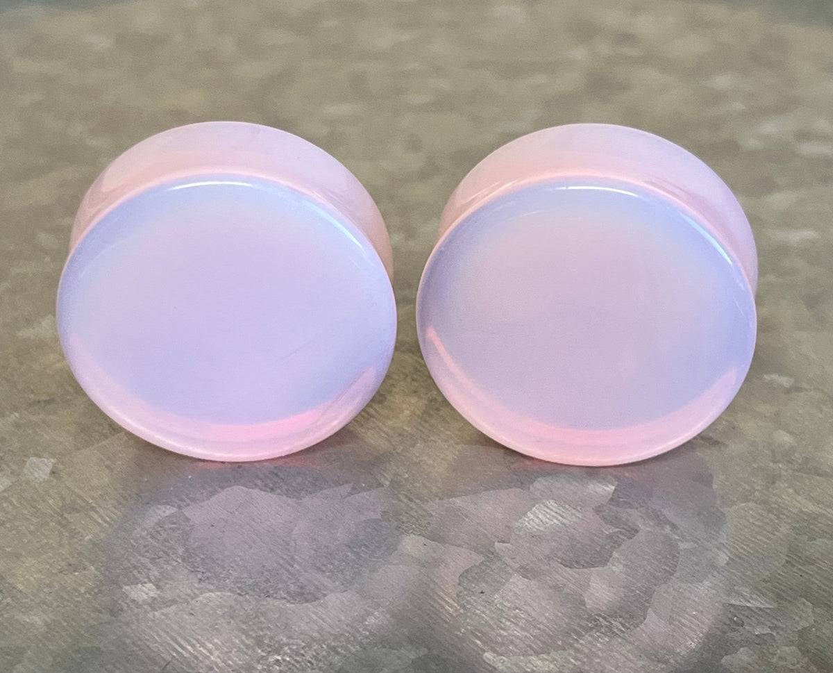PAIR of Beautiful Lavender Opalite Stone Glass Plugs - Gauges 2g (6mm) to 32mm available!