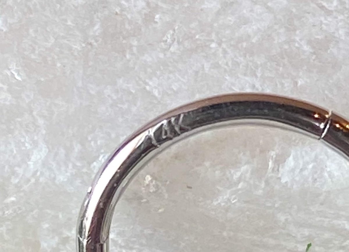 1 Piece of Beautiful Solid 14kt Gold Double Lined Hinged Segment Ring - 10mm or 8mm - Gold & White Gold with Opal or CZ Gems Available!