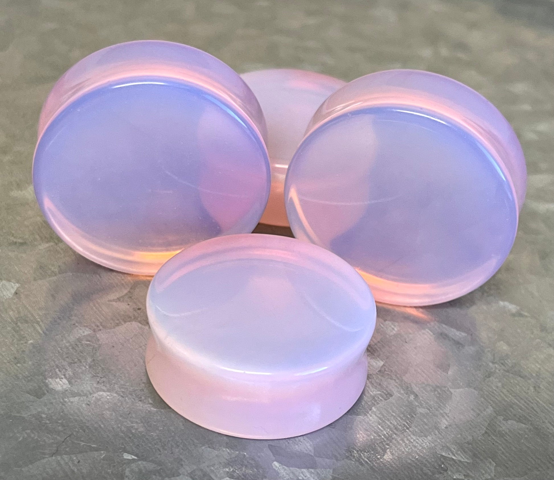 PAIR of Beautiful Lavender Opalite Stone Glass Plugs - Gauges 2g (6mm) to 32mm available!