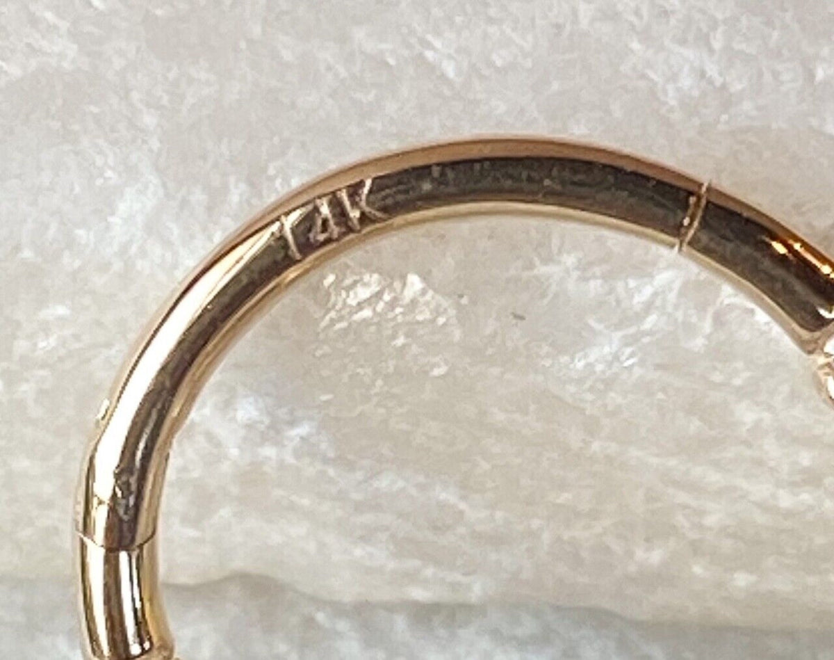 1 Piece of Stunning Solid 14kt Gold Side Opals Hinged Segment Ring - 10mm & 8mm - Gold and White Gold Available!