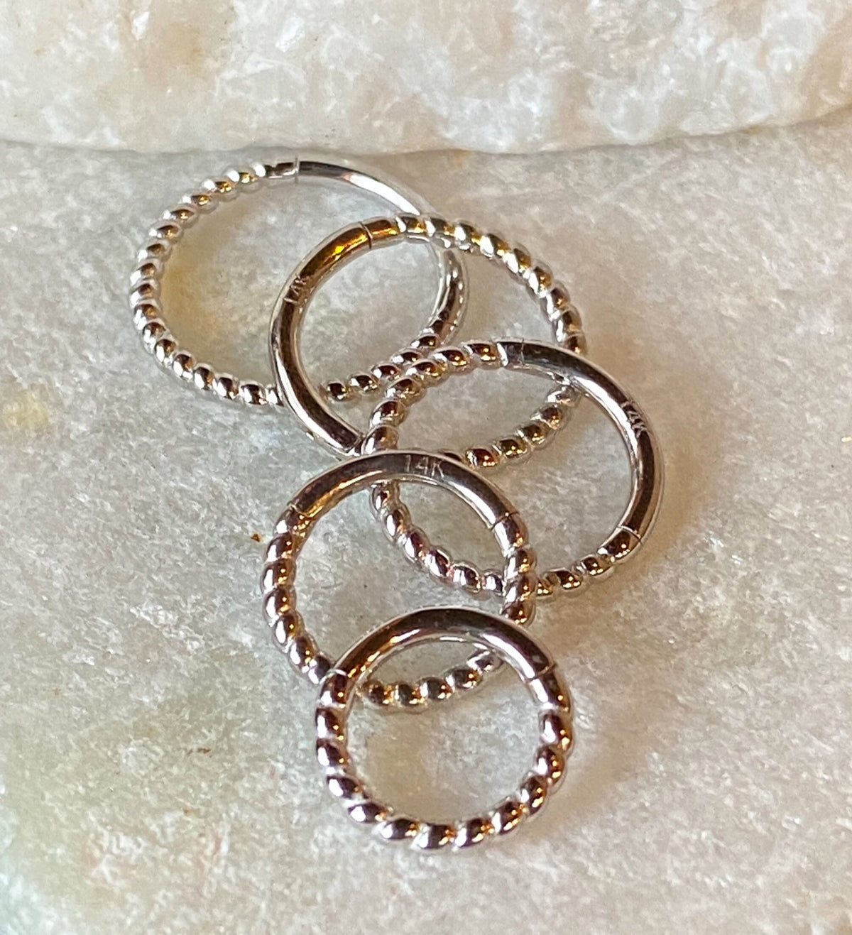 1 Piece of Beautiful Solid 14kt Gold Braided Hinged Segment Ring - 10mm, 9mm, 8mm, 7mm or 6mm - Gold & White Gold with Available!