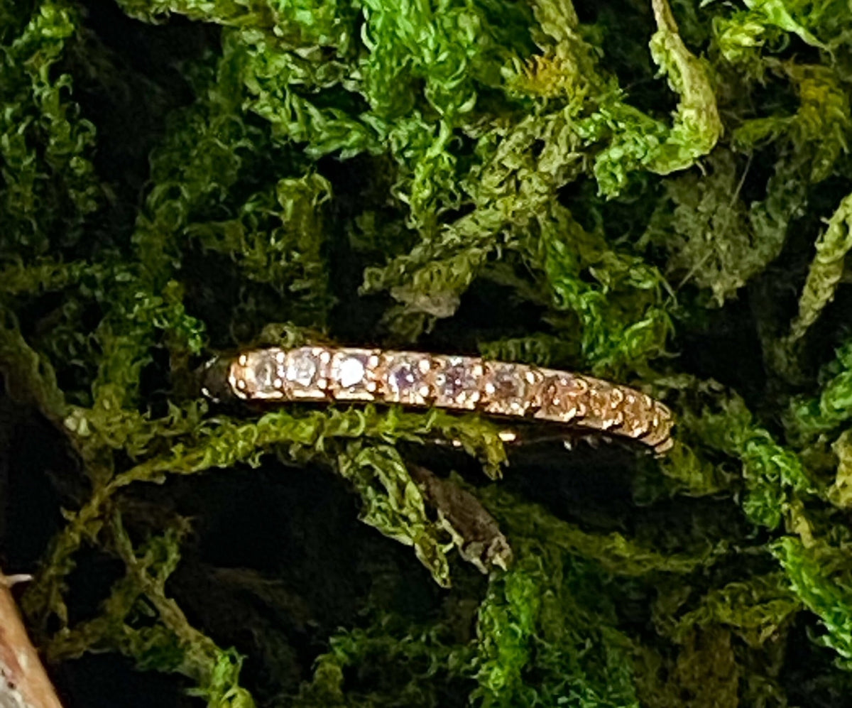 1 Piece of Stunning Solid 14kt Gold Side Paved CZ Gems Hinged Segment Ring - 10mm, 9mm, 8mm or 7mm - Gold & White Gold with Available!